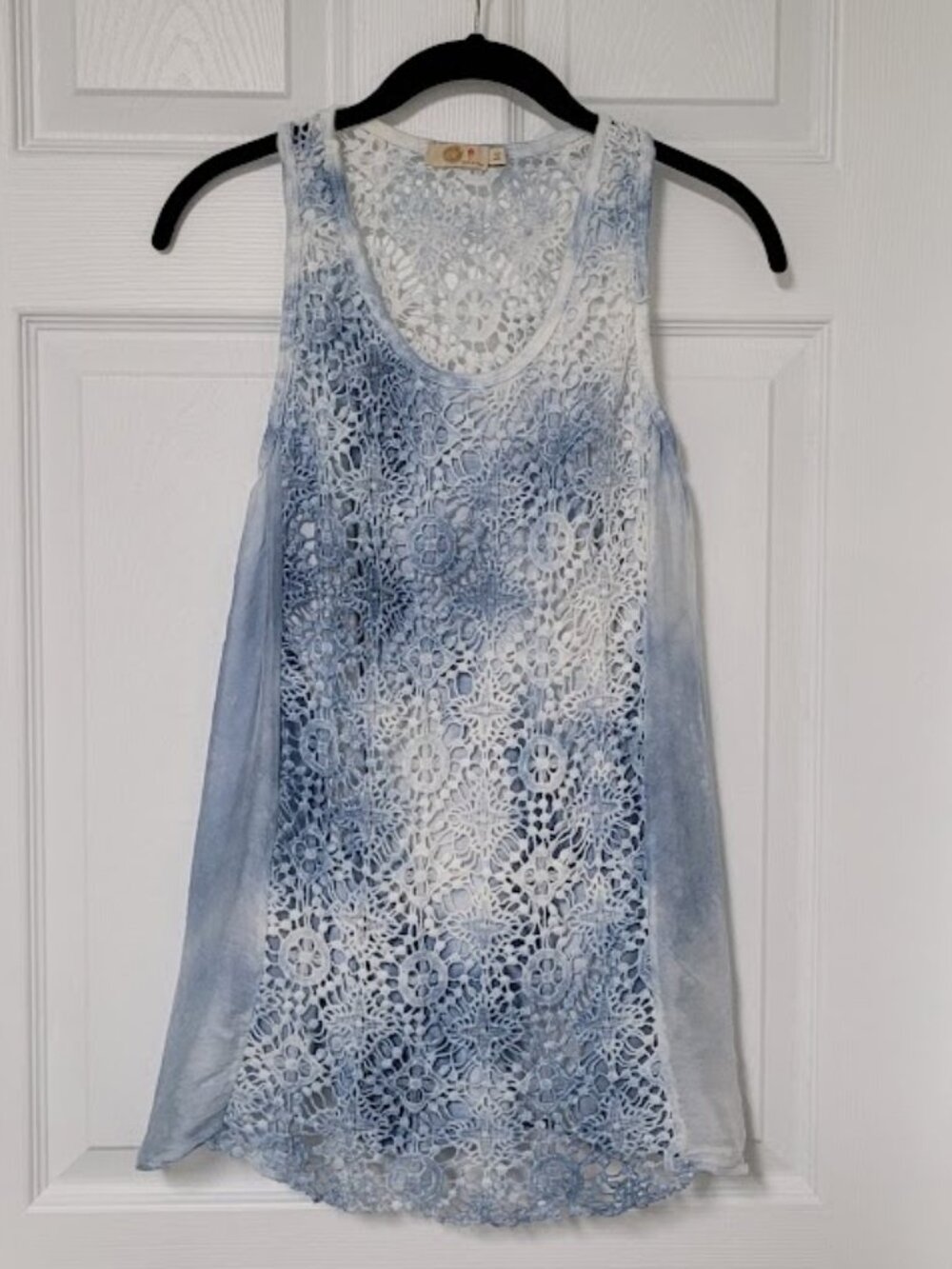 Made in Italy-Women Sm/Med layered flowy crochet lace boho tie-dye ombre tanktop